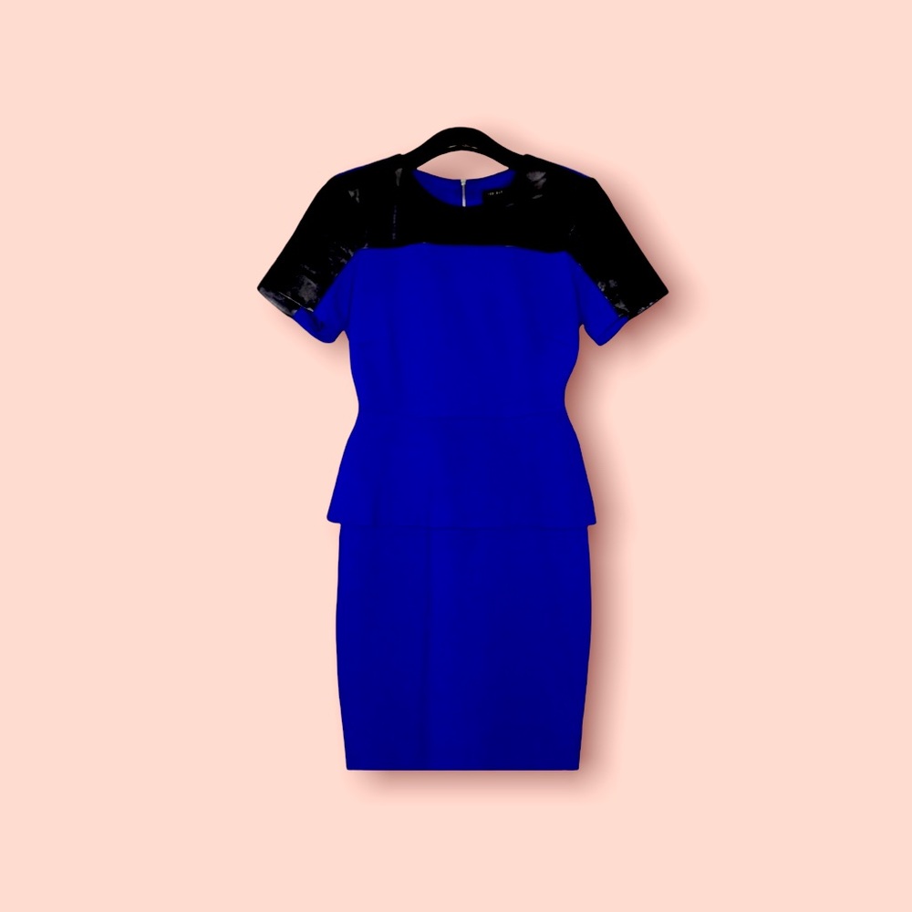 PIAH leather trim peplum dress